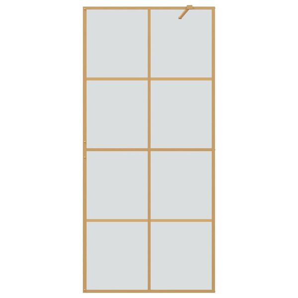 vidaXL Walk-in brusev&aelig;g Guld 90 x 195 cm h&aelig;rdet glas
