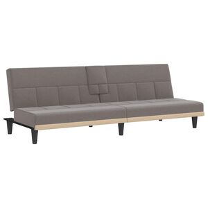 vidaXL sovesofa med kopholdere stof gr&aring;brun