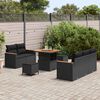 vidaXL Havesofa S&aelig;t 8 pcs Sort polyrattan