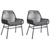 vidaXL havestole 2 stk. med hynder polyrattan sort
