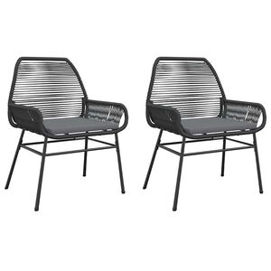 vidaXL havestole 2 stk. med hynder polyrattan sort