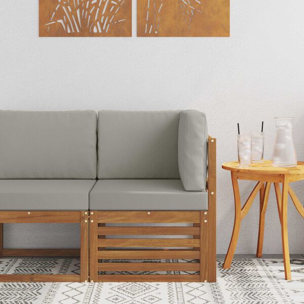 vidaXL Udend&oslash;rs Hj&oslash;rnesofa Massivt Akacietr&aelig; Naturfarvet