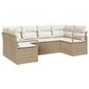 vidaXL Havesofa Sæt med pude 6 pcs Beige og hvid polyrattan