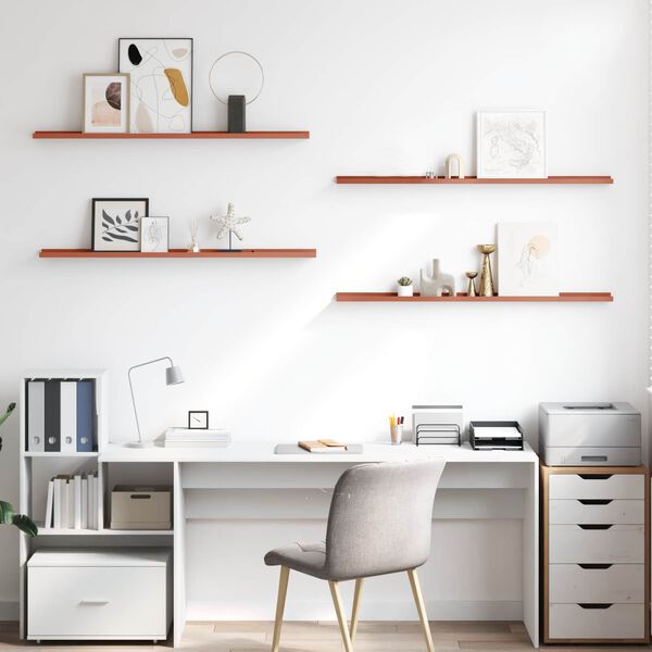 vidaXL V&aelig;ghylde med hylde 4 pcs R&oslash;d 115 x 9 x 3 cm Konstrueret tr&aelig;