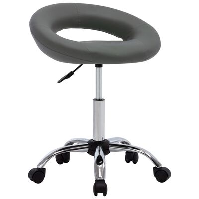 vidaXL arbejdsstol med hjul kunstlæder grå