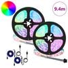 vidaXL LED Strip 2 pcs Sort og Gennemsigtig 4700 mm Kobber og plastik