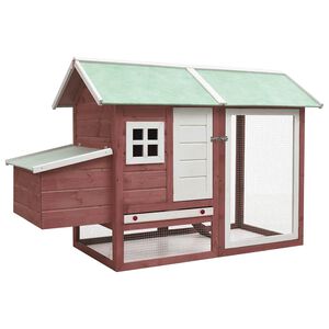 vidaXL h&oslash;nsehus 170x81x110 cm massivt fyrretr&aelig; og grantr&aelig; mokka
