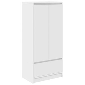 vidaXL skab med skuffe 55,5x34x119,5 cm konstrueret tr&aelig; hvid