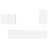 vidaXL Tv v&aelig;gskab s&aelig;t V&aelig;gmonteret 4 pcs Hvid Konstrueret tr&aelig;