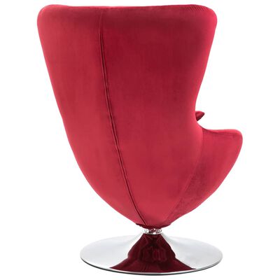 vidaXL drejelig æg-stol med hynde fløjl rød