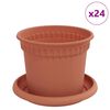 vidaXL Plantepotter 24 pcs Mursten R&oslash;d &Oslash; 12,5 x 10 cm Plastik