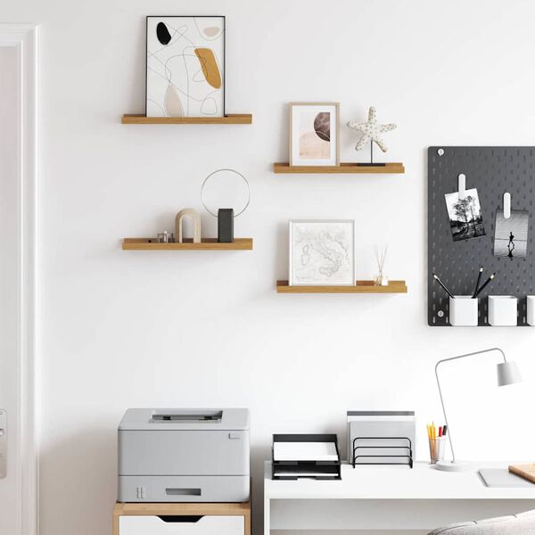 vidaXL V&aelig;ghylde med hylde 4 pcs Beige 40 x 9 x 3 cm Konstrueret tr&aelig;