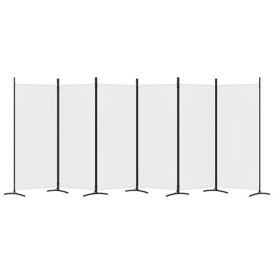 vidaXL 6-panels rumdeler 520x180 cm stof hvid