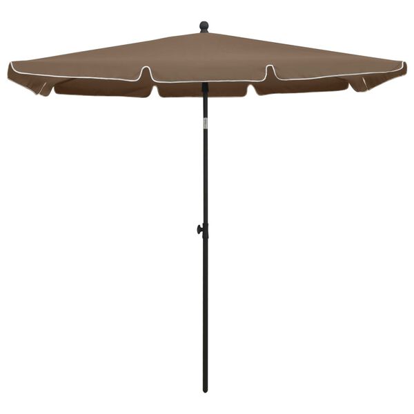vidaXL parasol med stang 210x140 cm gråbrun