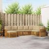 vidaXL Sektionalsofa s&aelig;t 8 pcs Naturlig og Beige Massivt Akacietr&aelig;