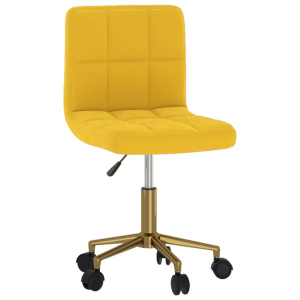 vidaXL drejelige spisebordsstole 4 stk. fl&oslash;jl sennepsgul