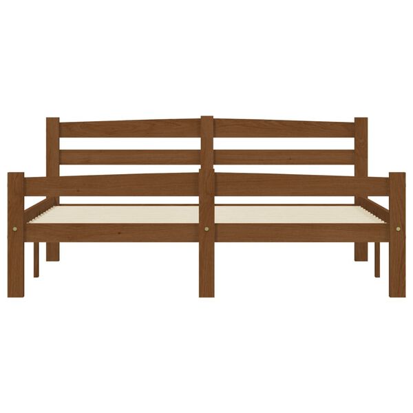 vidaXL sengestel 120x200 cm massivt fyrretr&aelig; gyldenbrun