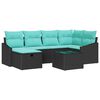 vidaXL Sofa S&aelig;t med pude med opbevaring Sort polyrattan