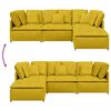 vidaXL modulsofa med fodskammel og hynder fløjl gul