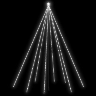 vidaXL lysende juletræ 1300 LED'er 8 m inde/ude koldt hvidt lys