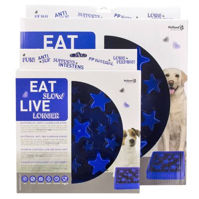 EAT SLOW LE LONGER slowfeeder til hunde Star str. S blå