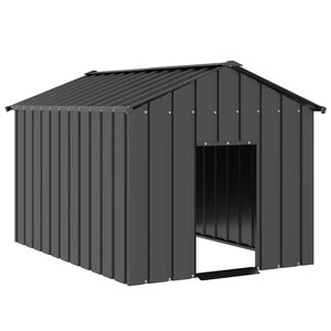 vidaXL hundehus med tag 113x153x101 cm galvaniseret st&aring;l