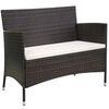 vidaXL haveb&aelig;nk 106 cm polyrattan brun