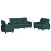 vidaXL Sofa S&aelig;t 3 pcs M&oslash;rkegr&oslash;n Stof