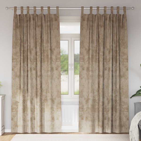 vidaXL Velour Gardiner 2 pcs champagnefarvet 245 x 140 cm Fløjl