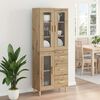 vidaXL Highboard Artisan Egetr&aelig; 69,5 x 34 x 180 cm Konstrueret tr&aelig;