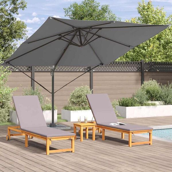 vidaXL Roma Parasol Antracit 286 x 285 x 265 cm Polyester og Aluminium