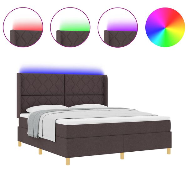 vidaXL Box spring seng med madras Brun 180 x 200 cm Stof