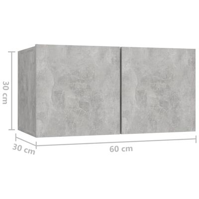 vidaXL væghængt tv-skab 60x30x30 cm betongrå
