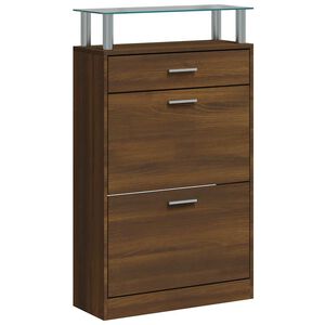 vidaXL skoskab 63x24x104 cm konstrueret tr&aelig; brun egetr&aelig;sfarve