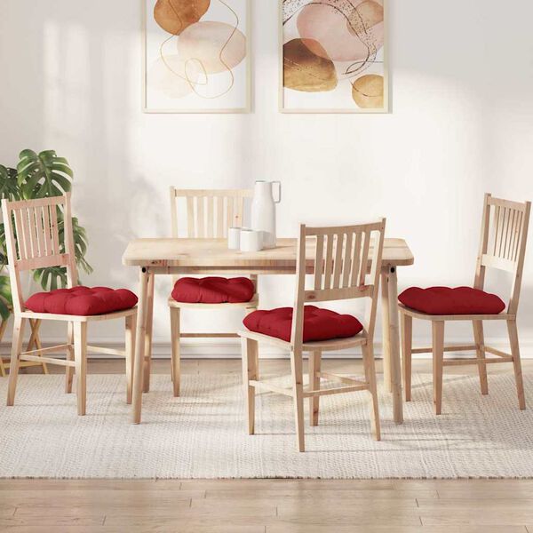 vidaXL S&aelig;depuder 4 pcs R&oslash;d 40 x 40 x 12 cm Stof