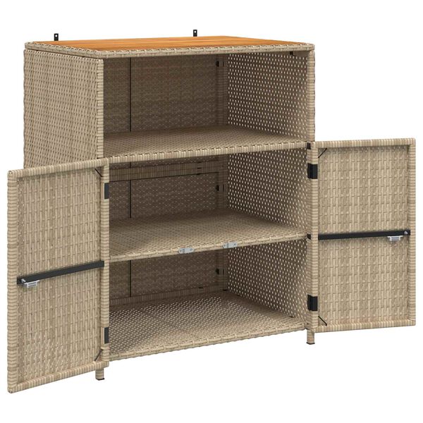 vidaXL Kabinet med d&oslash;r Beige 70 x 50 x 87 cm Polyester og Roly Rattan