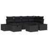 vidaXL Havesofa S&aelig;t 7 stk. Sort polyrattan