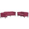 vidaXL sofas&aelig;t 3 dele velour vinr&oslash;d
