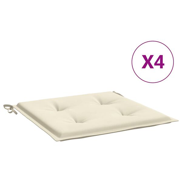 vidaXL hynder til havestol 4 stk. 40x40x4 cm oxfordstof cremefarvet