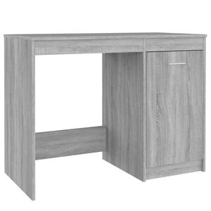vidaXL skrivebord 100x50x76 cm konstrueret tr&aelig; gr&aring; sonoma-eg