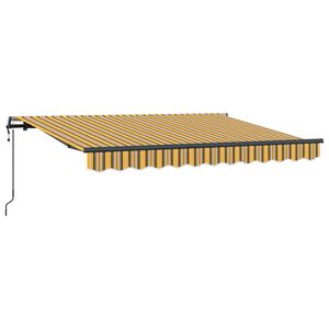vidaXL Udtr&aelig;kkelig markise Gul og Gr&aring; 250 x 200 cm Stof