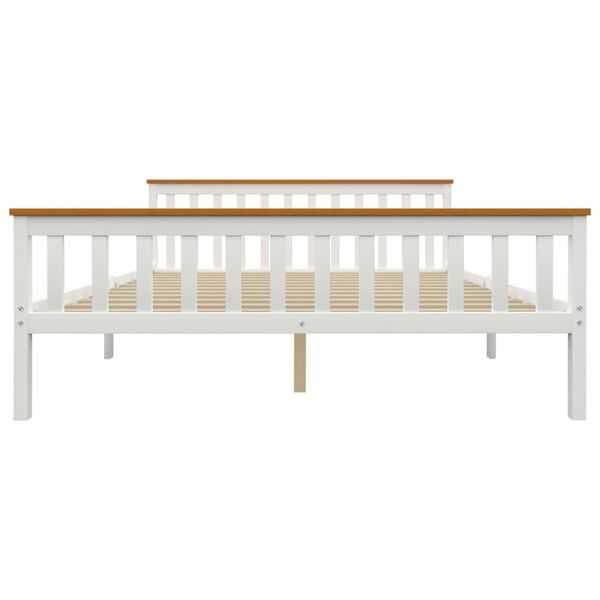 vidaXL sengestel med 2 skuffer 160x200 cm massivt fyrretr&aelig; hvid