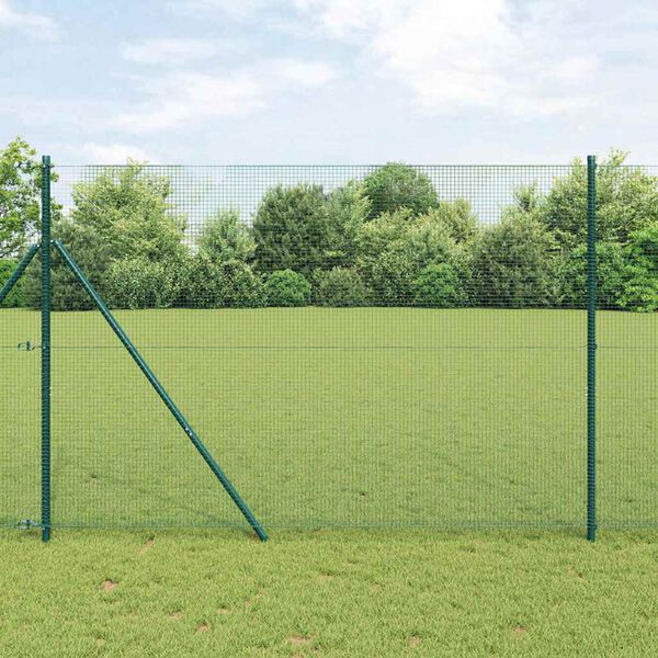 vidaXL Hegnsp&aelig;l Gr&oslash;n 25 x 1,5 m (16 x 16 mm net) St&aring;l og PVC