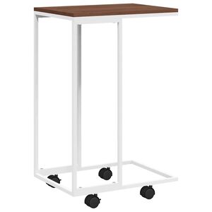 vidaXL sidebord med hjul 40x30x63,5 cm konstrueret tr&aelig; hvid