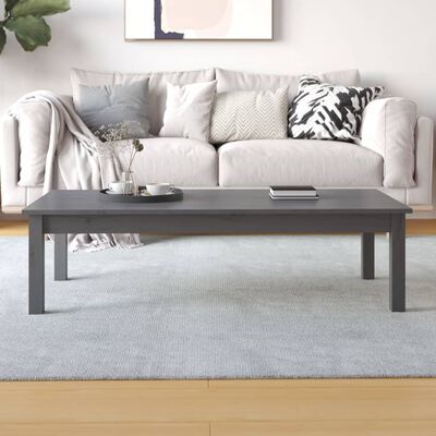 vidaXL sofabord 110x50x30 cm massivt fyrretræ grå