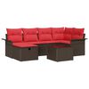 vidaXL Havesofa S&aelig;t med pude med opbevaring 7 pcs Poly rattan