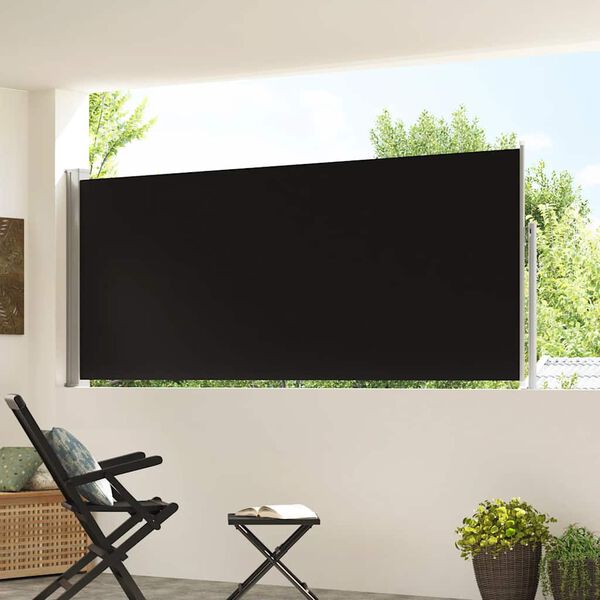 vidaXL sammenrullelig sidemarkise 120 x 300 cm sort