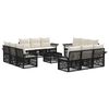 vidaXL Havesofa S&aelig;t 13 stk. Sort polyrattan