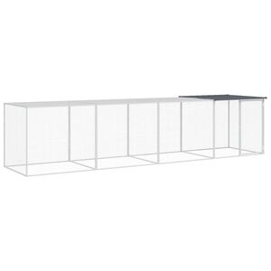 vidaXL h&oslash;nsebur med tag 403x98x90 cm galvaniseret st&aring;l antracitgr&aring;