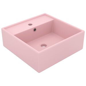 vidaXL luksuri&oslash;s h&aring;ndvask overl&oslash;b 41x41 cm keramik firkantet mat pink